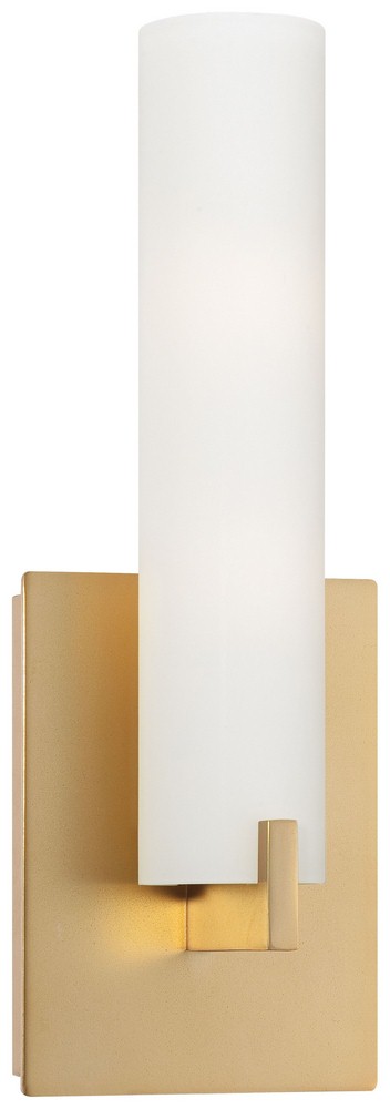 George Kovacs Lighting-P5040-248-Tube-Two Light Wall Sconce in Contemporary Style-4.75 Inches Wide by 13.25 Inches Tall Honey Gold  Dark Restoration Bronze Finish with Etched Opal Glass