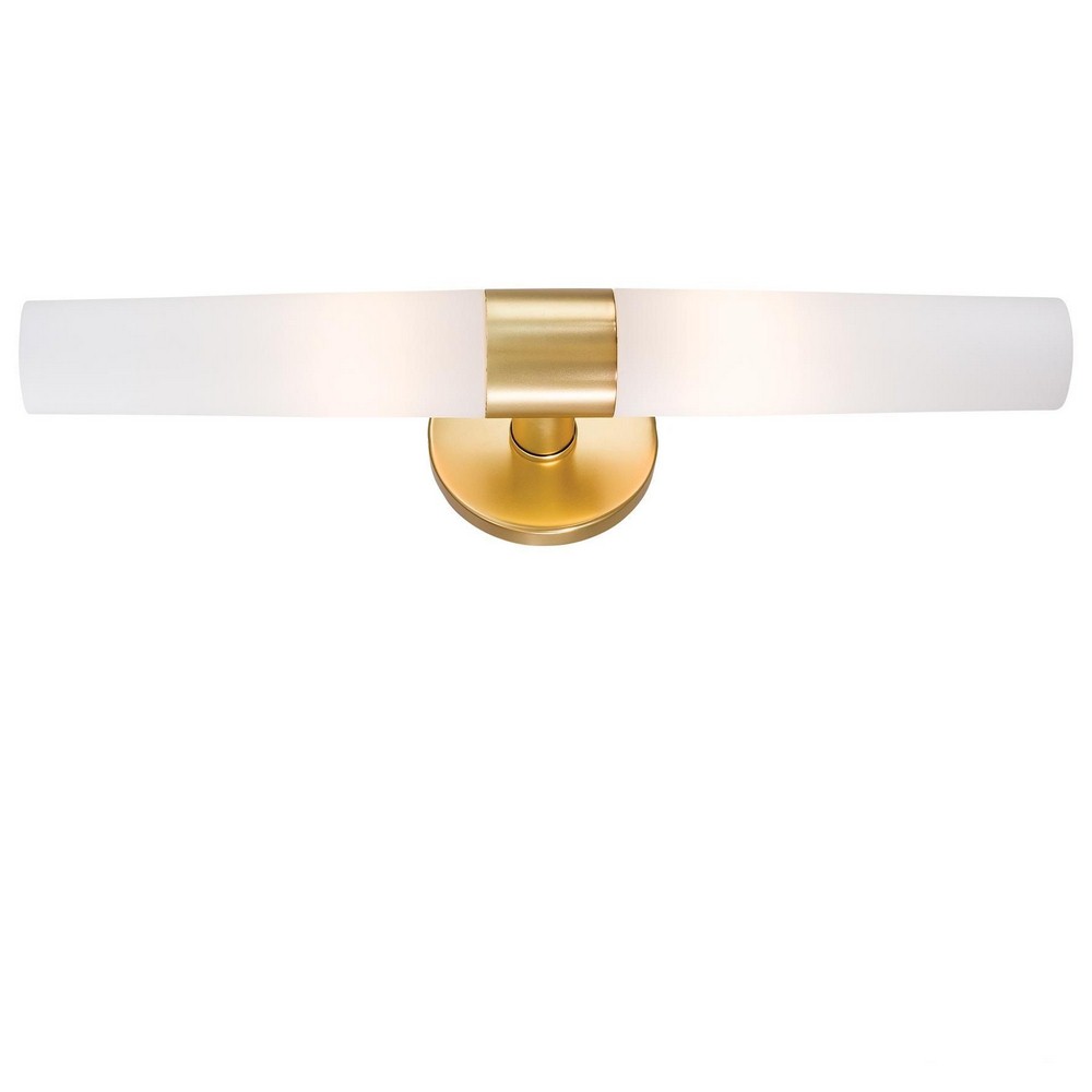 George Kovacs Lighting-P5042-248-Saber - Two Light Bath Vanity   Honey Gold Finish with Etched Opal Glass