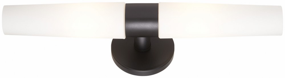 George Kovacs Lighting-P5042-66A-2 Light Wall Sconce-20.25 Inches Wide by 5 Inches Tall   Coal Finish with Etched Opal Glass