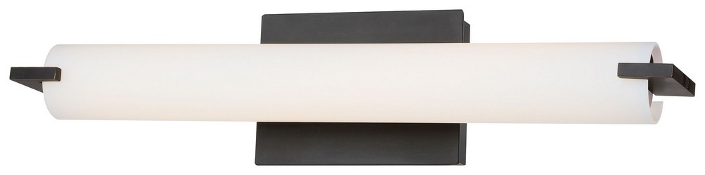 George Kovacs Lighting-P5044-37B-L-Tube-20W 1 LED Bath Vanity in Contemporary Style-20.5 Inches Wide by 4.75 Inches Tall   Dark Restoration Bronze Finish with Etched Opal Glass