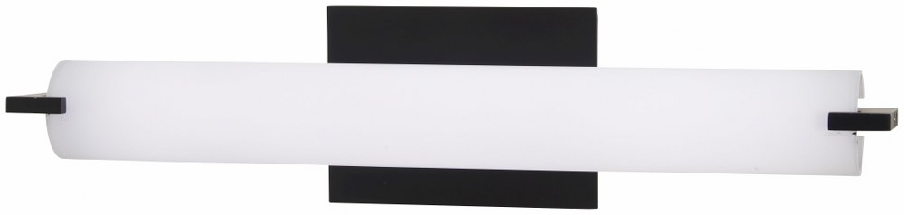 George Kovacs Lighting-P5044-66A-L-20W 1 LED Wall Sconce-20.5 Inches Wide by 4.75 Inches Tall   Coal Finish with Etched White Glass