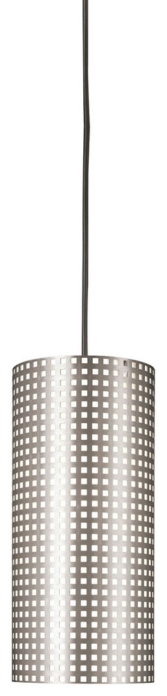 George Kovacs Lighting-P5746-084-Grid-One Light Mini Pendant in Contemporary Style-6 Inches Wide by 12.75 Inches Tall   Brushed Nickel Finish