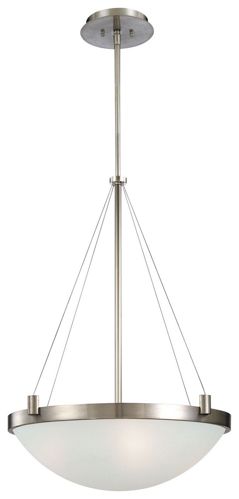 George Kovacs Lighting-P592-084-Suspended-Four Light Pendant in Contemporary Style-21.25 Inches Wide by 28.75 Inches Tall Brushed Nickel  Copper Bronze Patina Finish