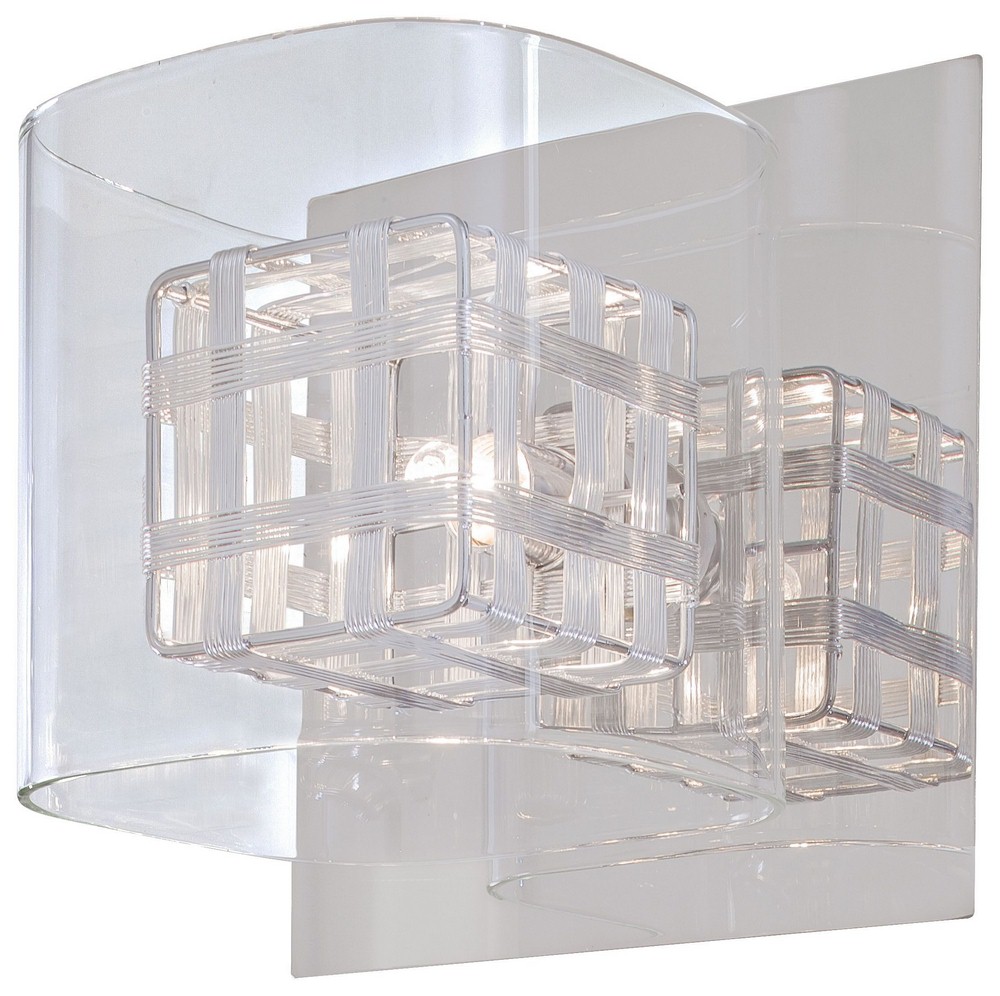 George Kovacs Lighting-P800-077-Jewel Box-One Light Bath Vanity in Contemporary Style-6.25 Inches Wide by 6.25 Inches Tall   Chrome Finish with Clear Glass