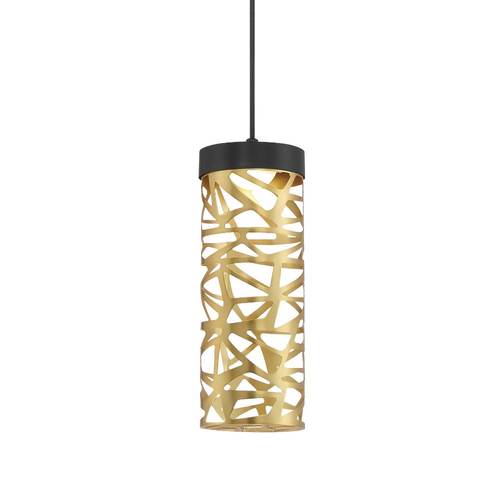 George Kovacs Lighting-P935-688-L-Golden Eclipse-8W 1 LED Mini Pendant-4.5 Inches Wide by 12.63 Inches Tall   Golden Eclipse-8W 1 LED Mini Pendant-4.5 Inches Wide by 12.63 Inches Tall