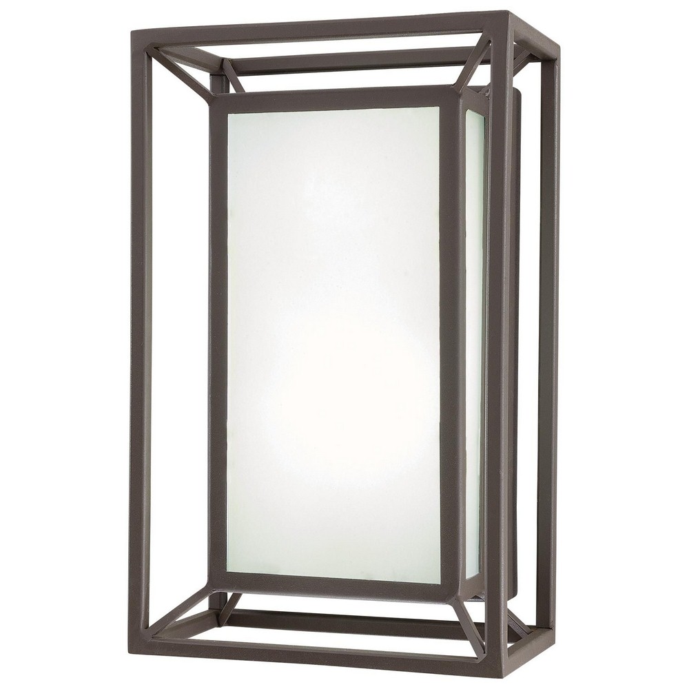 George Kovacs Lighting-P1203-287-L-Outline - 10.5 Inch 15W 1 LED Outdoor Pocket Lantern   Sand Bronze Finish with Clear Glass