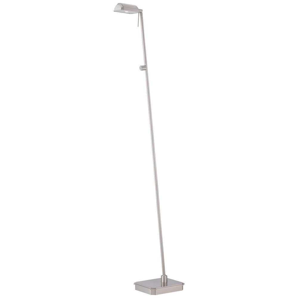 George Kovacs Lighting-P4344-084-Georges Reading Room-8W 1 LED Floor Lamp in Contemporary Style-6.5 Inches Wide by 50.5 Inches Tall Brushed Nickel  Copper Bronze Patina Finish