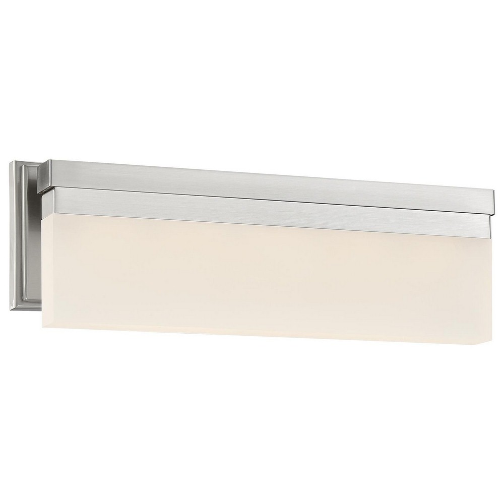 George Kovacs Lighting-P5722-084-L-Skinny - 17 Inch 28W 1 LED Bath Vanity   Brushed Nickel Finish with Frosted Glass