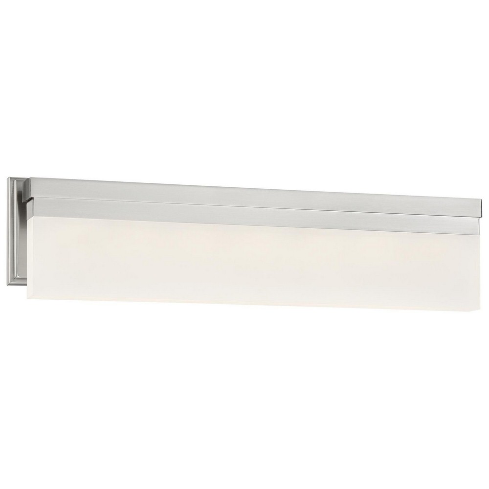 George Kovacs Lighting-P5723-084-L-Skinny - 23 Inch 40W 1 LED Bath Vanity   Brushed Nickel Finish with Frosted Glass