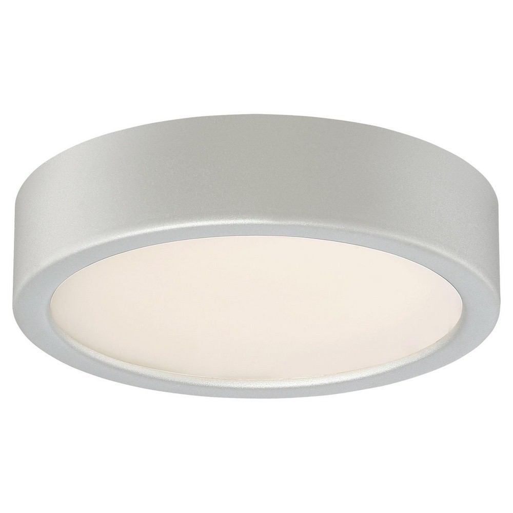 George Kovacs Lighting-P840-609-L-12W 1 LED Outdoor Flush Mount in Contemporary Style-6 Inches Wide by 2.25 Inches Tall Silver  Painted Copper Bronze Patina Finish with Etched White Glass