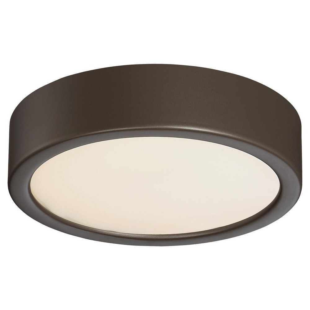 George Kovacs Lighting-P840-647B-L-12W 1 LED Outdoor Flush Mount in Contemporary Style-6 Inches Wide by 2.25 Inches Tall Painted Copper Bronze Patina  Painted Copper Bronze Patina Finish with Etched W