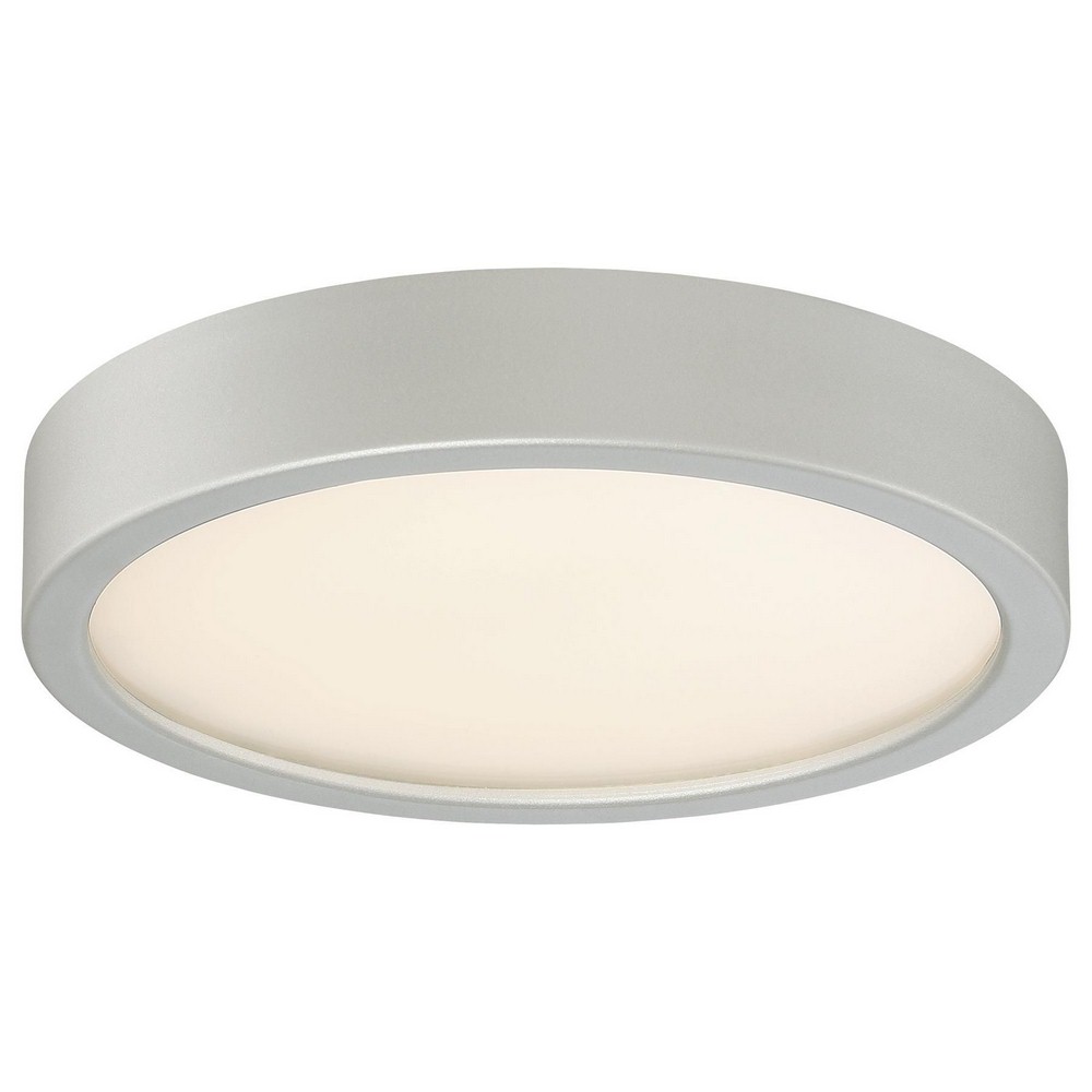 George Kovacs Lighting-P841-609-L-17W 1 LED Outdoor Flush Mount in Contemporary Style-8 Inches Wide by 2.25 Inches Tall Silver  Painted Copper Bronze Patina Finish with Etched White Glass