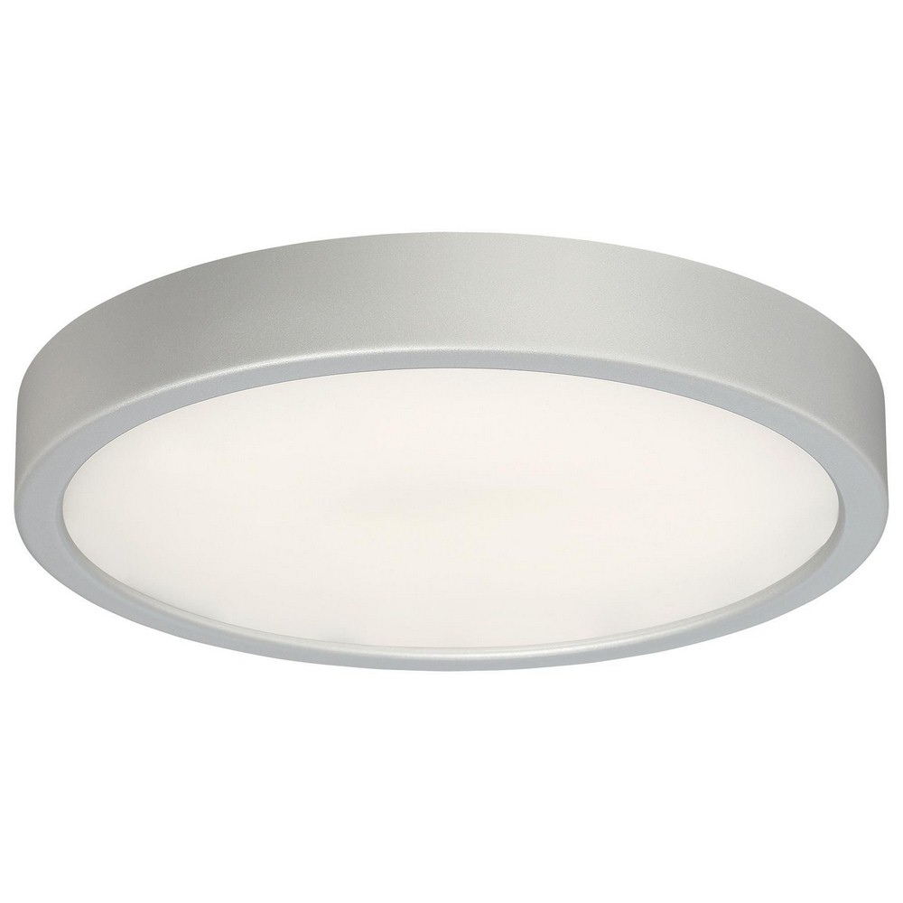 George Kovacs Lighting-P842-609-L-25W 1 LED Outdoor Flush Mount in Transitional Style-10 Inches Wide by 2.25 Inches Tall Silver  Painted Copper Bronze Patina Finish with Etched White Glass