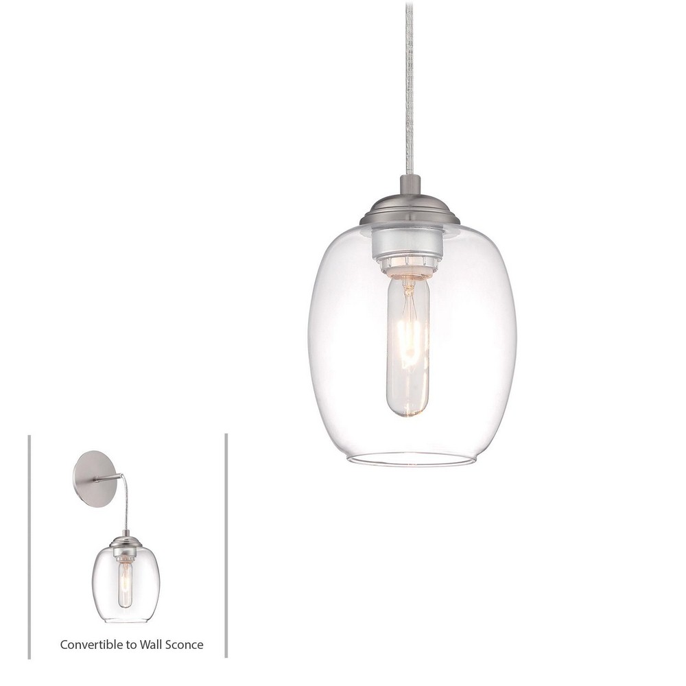 George Kovacs Lighting-P931-084-Bubble-One Light Mini Pendant in Contemporary Style-6.25 Inches Wide by 8.25 Inches Tall Brushed Nickel  Copper Bronze Patina Finish with Teak Glass