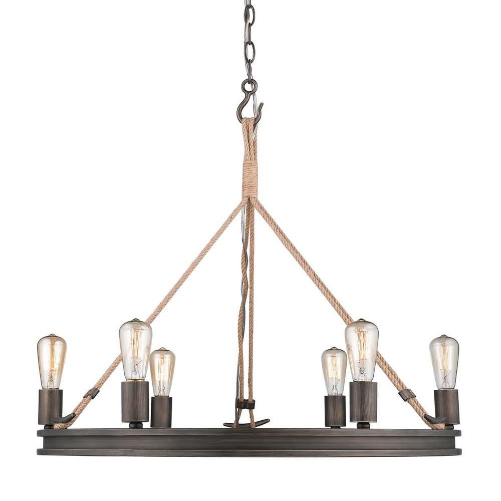 Golden Lighting 1048 6 Chatham Circular Chandelier 6 Light Steel