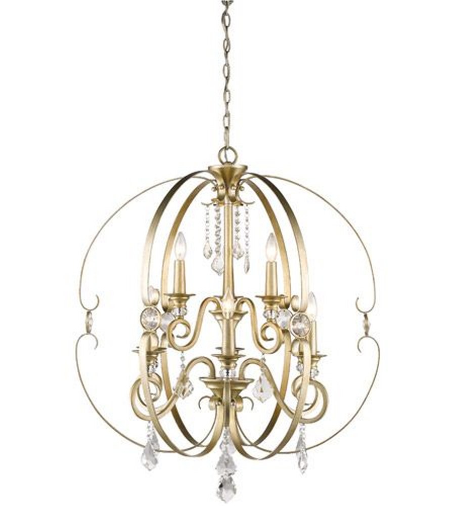 Golden Lighting-1323-9 WG-Ella - Chandelier 9 Light Steel in Contemporary style - 36.75 Inches high by 30 Inches wide White Gold  White Gold Finish