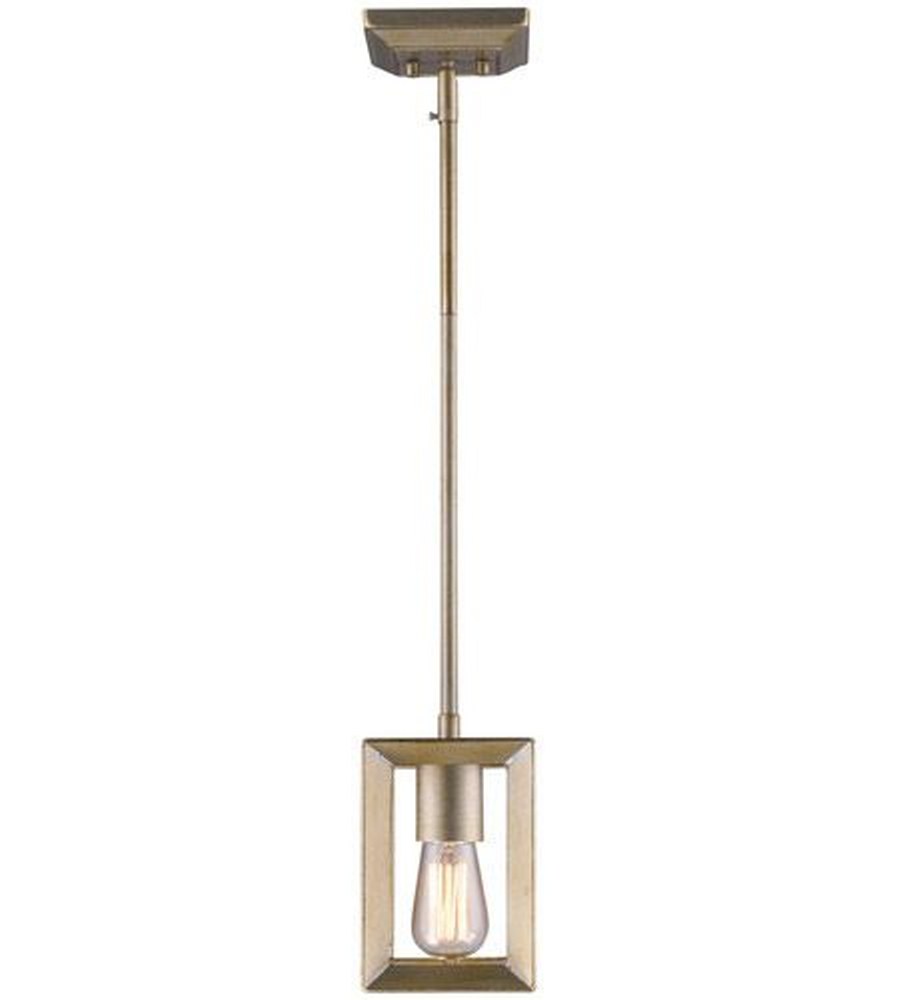 Golden Lighting-2073-M1L WG-Smyth - 1 Light Mini Pendant in Contemporary style - 10.25 Inches high by 5 Inches wide   White Gold Finish with Opal Glass