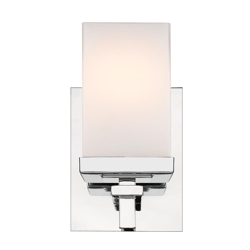 Golden Lighting-DDDD-BA1-Maddox - 1 Light Bath Vanity   Chrome Finish with Opal Glass