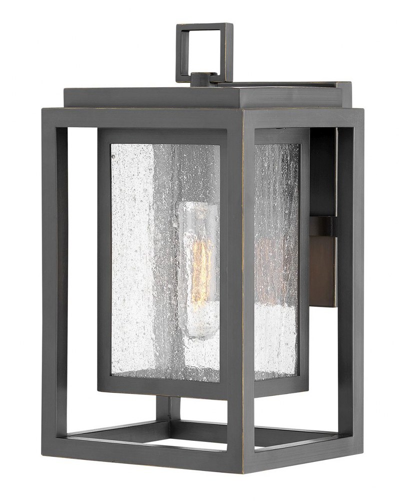 Hinkley Lighting-1000OZ-LL-Republic - 1 Light Small Outdoor Wall Lantern in Transitional Style - 7 Inches Wide by 12 Inches High Oil Rubbed Bronze LED Satin Nickel Finish with Clear Seedy Glass