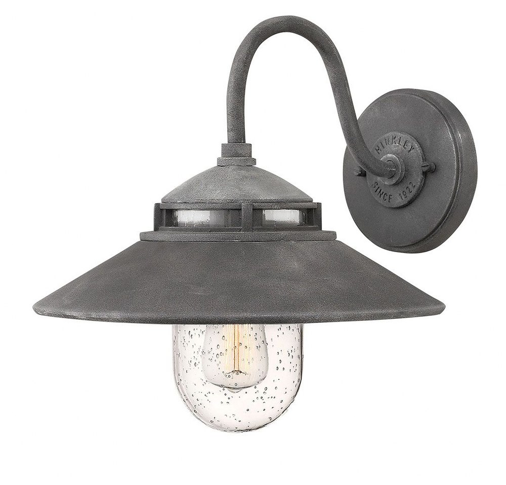 Hinkley Lighting-1110DZ-Atwell - 1 Light Small Outdoor Wall Sconce in Traditional and Industrial Style - 11.5 Inches Wide by 11.75 Inches High Aged Zinc  Oil Rubbed Bronze Finish with Clear Seedy Glas