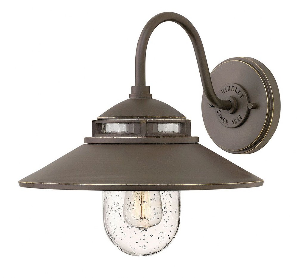 Hinkley Lighting-1110OZ-Atwell - 1 Light Small Outdoor Wall Sconce in Traditional and Industrial Style - 11.5 Inches Wide by 11.75 Inches High Oil Rubbed Bronze  Oil Rubbed Bronze Finish with Clear Se