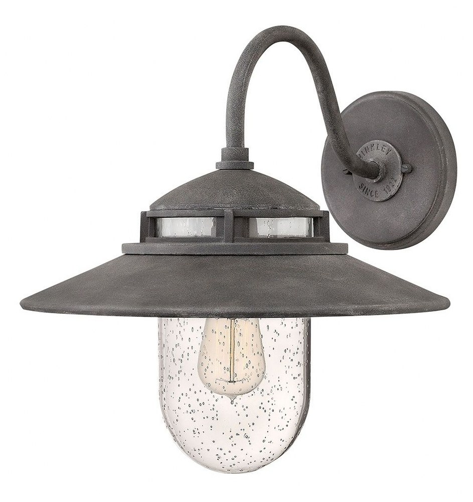 Hinkley Lighting-1114DZ-Atwell - 1 Light Medium Outdoor Wall Sconce in Traditional and Industrial Style - 14.5 Inches Wide by 15.25 Inches High Aged Zinc  Oil Rubbed Bronze Finish with Clear Seedy Gla