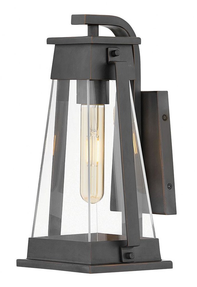 Hinkley Lighting-1130AC-Arcadia - One Light Outdoor Small Wall Mount in Transitional Craftsman Industrial Style - 5.75 Inches Wide by 12 Inches High   Aged Copper Bronze Finish with Clear Glass