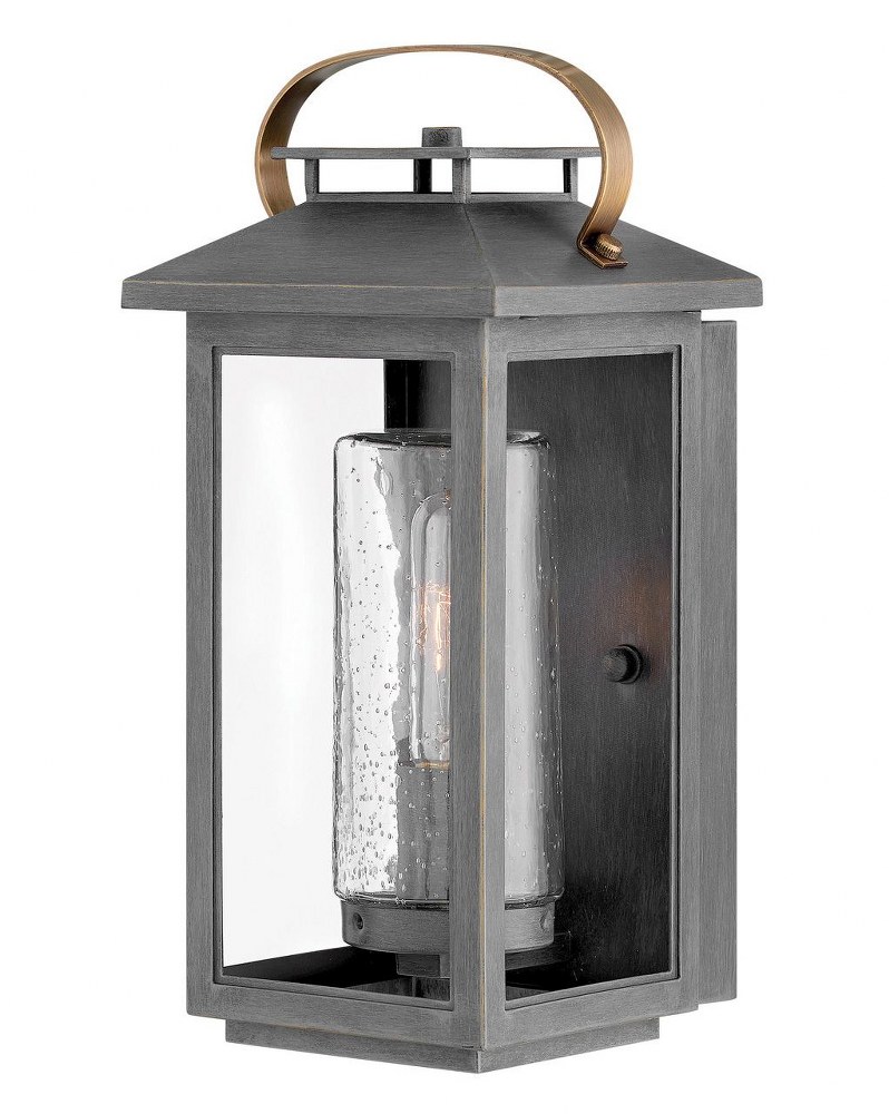 Hinkley Lighting-1160AH-LL-Atwater - 1 Light Small Outdoor Wall Lantern in Traditional and Coastal Style - 6.5 Inches Wide by 14 Inches High Ash Bronze LED Ash Bronze Finish with Clear Seedy Glass