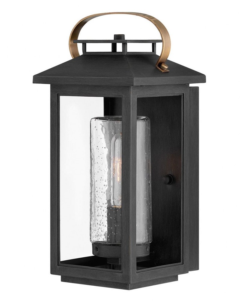 Hinkley Lighting-1160BK-LL-Atwater - 1 Light Small Outdoor Wall Lantern in Traditional and Coastal Style - 6.5 Inches Wide by 14 Inches High Black LED Ash Bronze Finish with Clear Seedy Glass