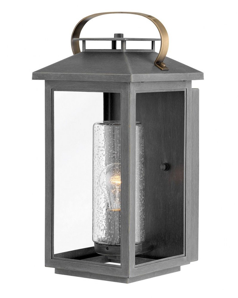 Hinkley Lighting-1164AH-LL-Atwater - 1 Light Medium Outdoor Wall Lantern Ash Bronze LED Ash Bronze Finish with Clear Seedy Glass