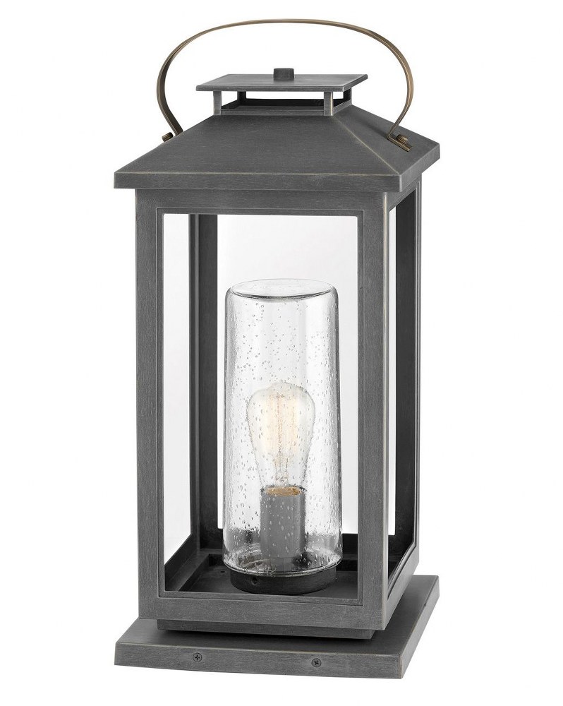 Hinkley Lighting-1167AH-LL-Atwater - 1 Light Medium Outdoor Pier Mount Ash Bronze E26 Medium Ash Bronze Finish with Clear Seedy Glass