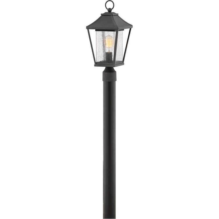 Hinkley Lighting-1211MB-Palmer - One Light Outdoor Post Top/Pier Mount in Traditional Style - 8 Inches Wide by 18.25 Inches High   Museum Black Finish with Clear Seedy Glass