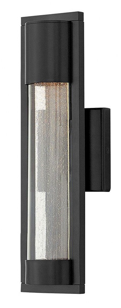 Hinkley Lighting-1220SK-Mist - 1 Light Small Outdoor Wall Lantern in Modern Style - 4.75 Inches Wide by 15.5 Inches High Satin Black  Titanium Finish with Clear Acrylic/Seedy Glass