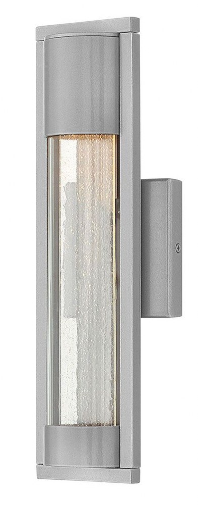 Hinkley Lighting-1220TT-Mist - 1 Light Small Outdoor Wall Lantern in Modern Style - 4.75 Inches Wide by 15.5 Inches High Titanium  Titanium Finish with Clear Acrylic/Seedy Glass