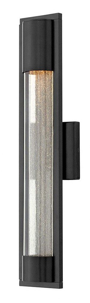 Hinkley Lighting-1224SK-Mist - 1 Light Medium Outdoor Wall Lantern in Modern Style - 4.75 Inches Wide by 22 Inches High Satin Black  Titanium Finish with Clear Acrylic/Seedy Glass