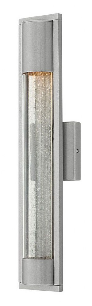 Hinkley Lighting-1224TT-Mist - 1 Light Medium Outdoor Wall Lantern in Modern Style - 4.75 Inches Wide by 22 Inches High Titanium  Titanium Finish with Clear Acrylic/Seedy Glass