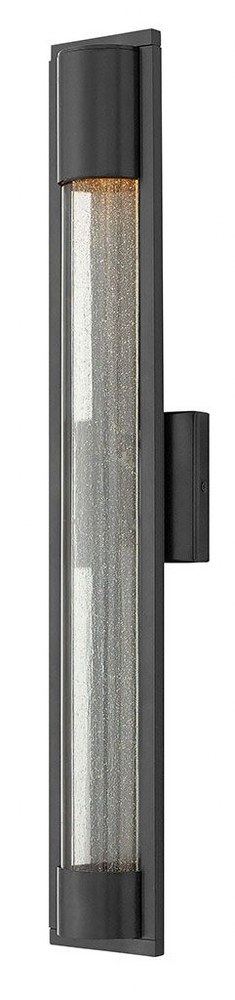 Hinkley Lighting-1225SK-Mist - 1 Light Large Outdoor Wall Lantern in Modern Style - 4.75 Inches Wide by 28.5 Inches High Satin Black  Titanium Finish with Clear Acrylic/Seedy Glass