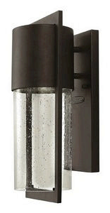 Hinkley Lighting-1320KZ-LED-Shelter - One Light Outdoor Small Wall Mount LEDBuckeye Bronze Finish with Clear Seedy Glass