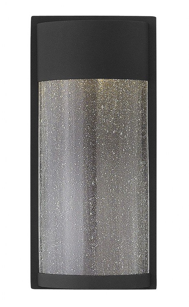 Hinkley Lighting-1340BK-Shelter - 11.5W LED Small Outdoor Wall Lantern in Transitional and Modern Style - 6 Inches Wide by 13 Inches High Black  Buckeye Bronze Finish with Clear Seedy Glass