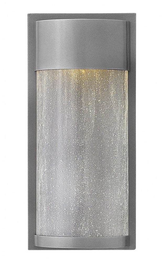 Hinkley Lighting-1340HE-Shelter - 13 16W 1 LED Small Outdoor Wall Mount Hematite Finish with Clear Seedy Glass