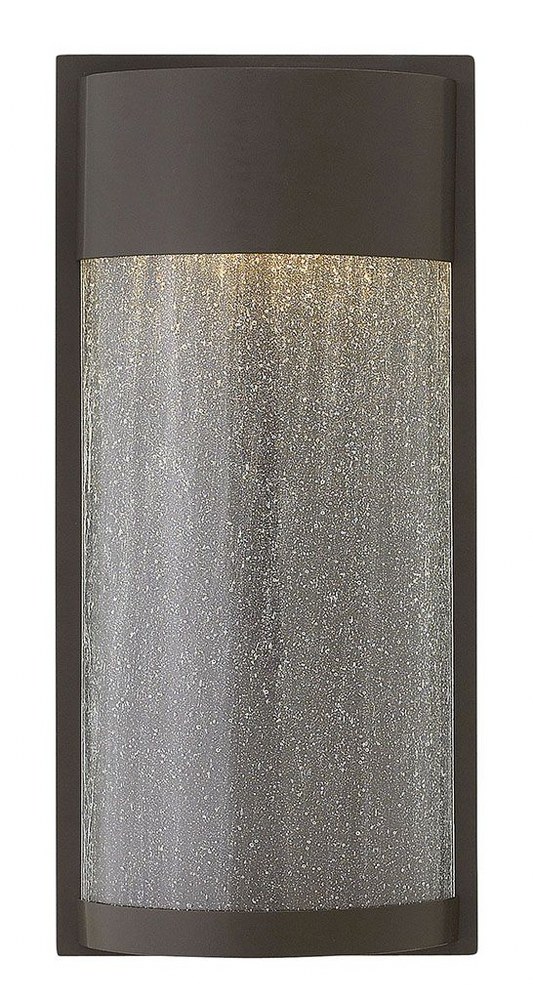 Hinkley Lighting-1344KZ-Shelter - 11.5W LED Medium Outdoor Wall Lantern in Transitional Modern Style - 8.5 Inches Wide by 18 Inches High   Buckeye Bronze Finish with Clear Seedy Glass