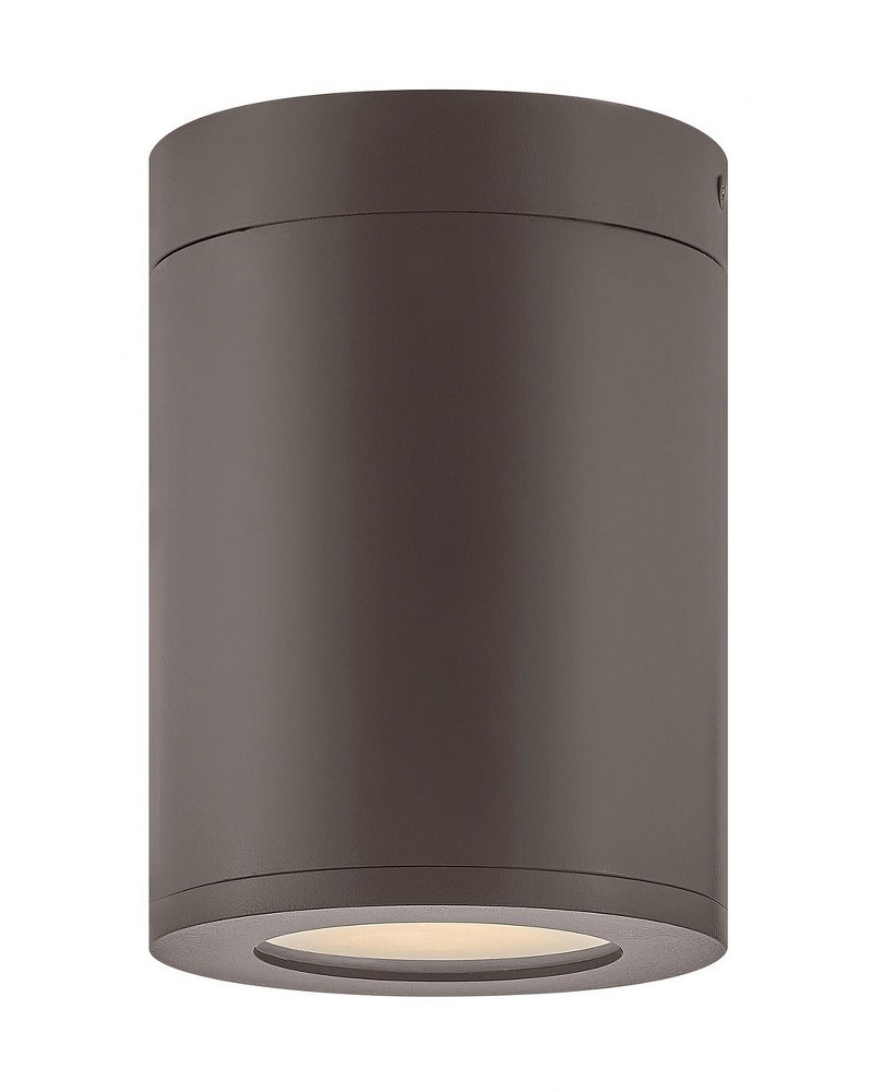 Hinkley Lighting-13592AZ-LL-Silo - 7 Inch 6.5W 1 LED Small Outdoor Flush Mount made with Coastal Elements for Coastal Environments Architectural Bronze  Architectural Bronze Finish with Etched Glass