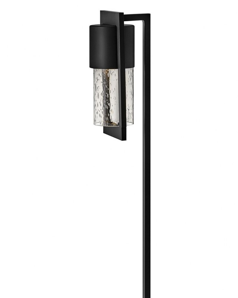 Hinkley Lighting-1547BK-LL-Shelter - 1 Light Path Light in Transitional Modern Style - 4.62 Inches Wide by 22.25 Inches High Black  Black Finish with Clear Seedy Glass