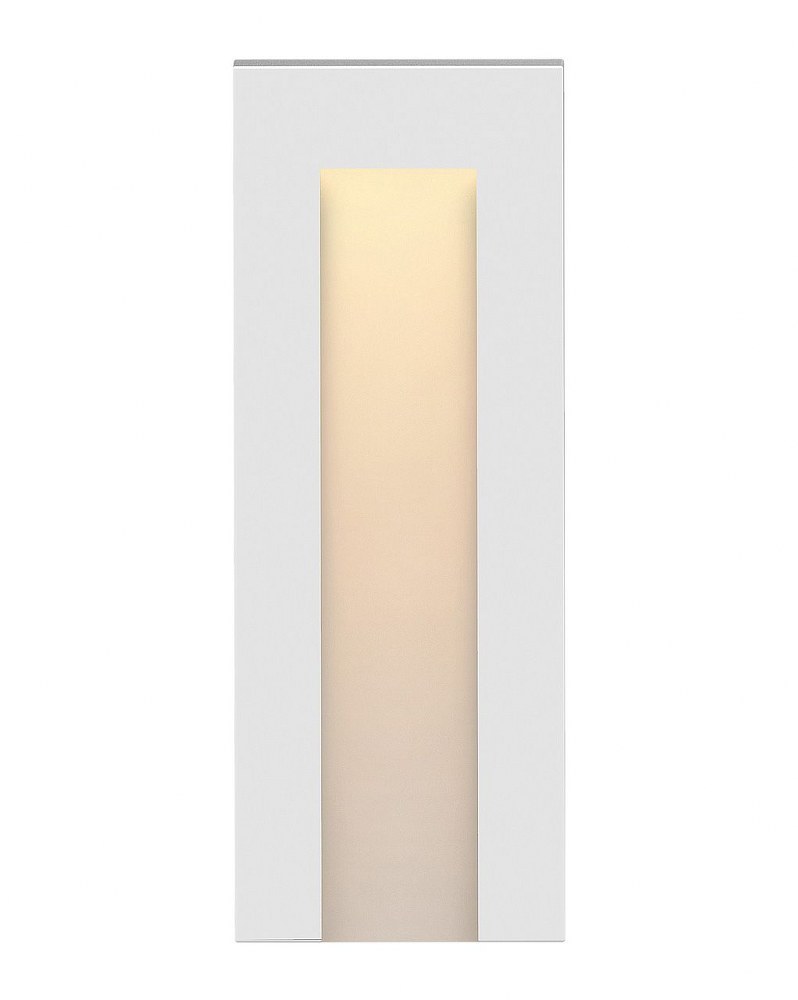 Hinkley Lighting-1551SW-Taper - 12V 1.2W LED Tall Vertical Deck Light - 3 Inches Wide by 8 Inches High Satin White  Bronze Finish with Etched Glass