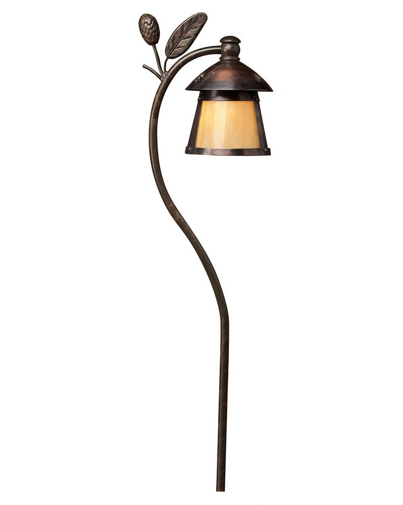 Hinkley Lighting-1554SZ-LL-Low Voltage One Light Landscape Path Lamp - 7 Inches Wide by 22 Inches High   Sienna Bronze Finish with Honey Art Glass