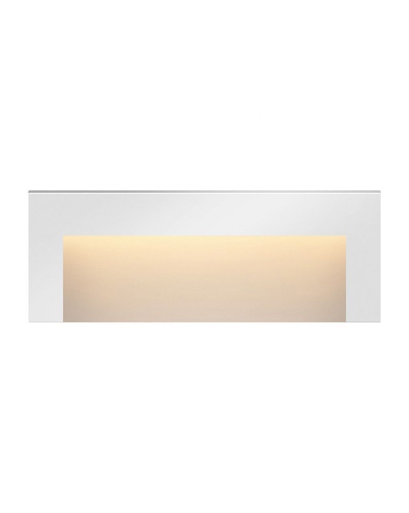 Hinkley Lighting-1557SW-Taper - 12V 2.5W LED Wide Horizontal Deck Light - 8 Inches Wide by 3 Inches High Satin White  Bronze Finish with Etched Glass