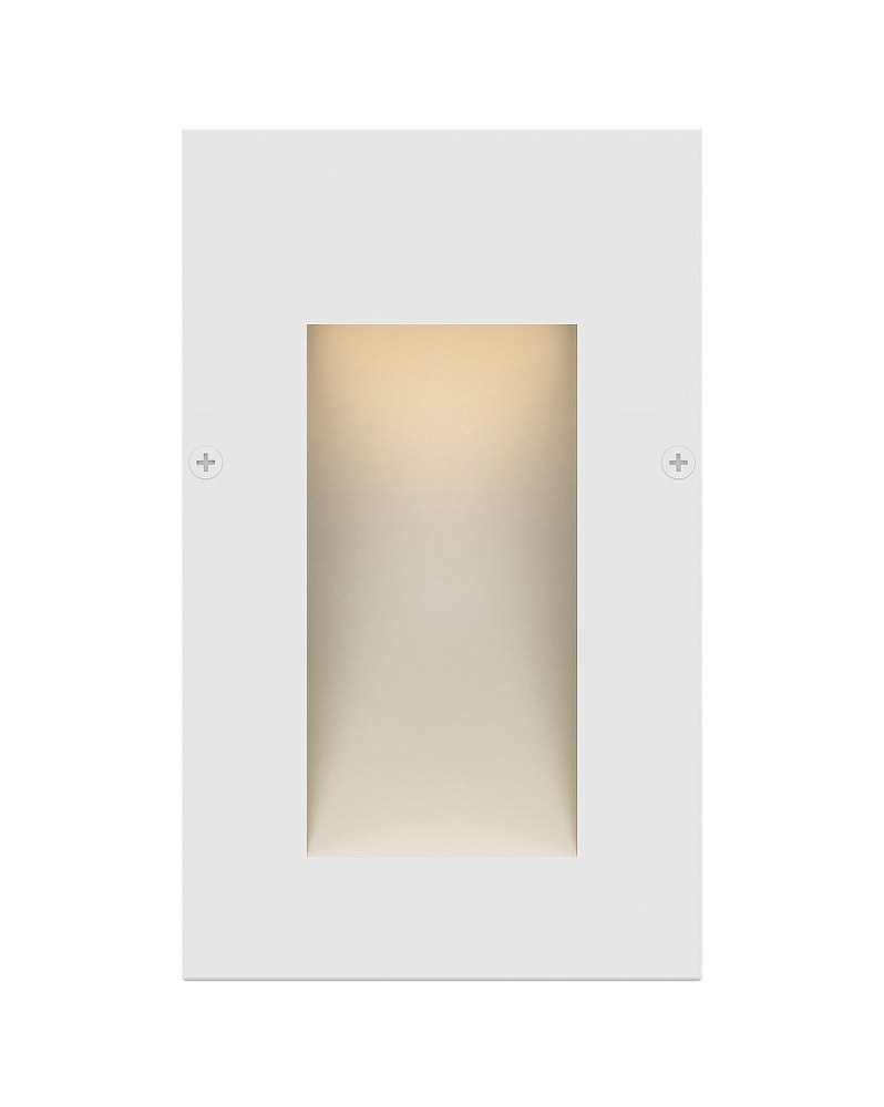 Hinkley Lighting-1562SW-Taper - 12V 1.2W LED Vertical Step Light - 3 Inches Wide by 5 Inches High Satin White  Bronze Finish with Etched Glass