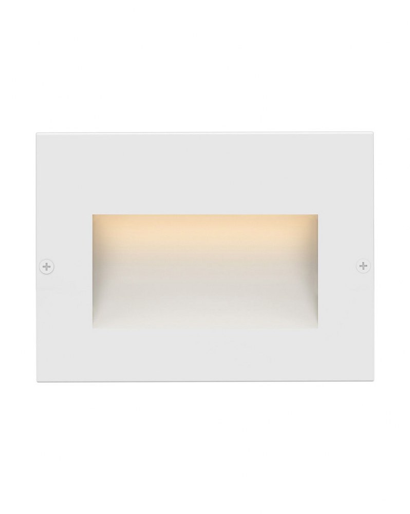 Hinkley Lighting-1563SW-Taper - 12V 1.9W LED Horizontal Step Light - 4.5 Inches Wide by 3.25 Inches High Satin White  Bronze Finish with Etched Glass