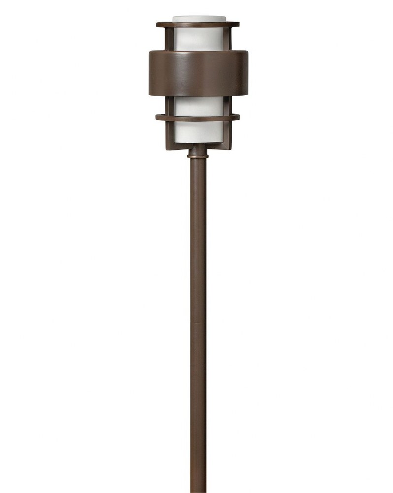 Hinkley Lighting-1579MT-LL-Saturn - 1 Light Path Light in Modern Style - 4.5 Inches Wide by 22 Inches High Metro Bronze  Metro Bronze Finish with Etched Opal Glass