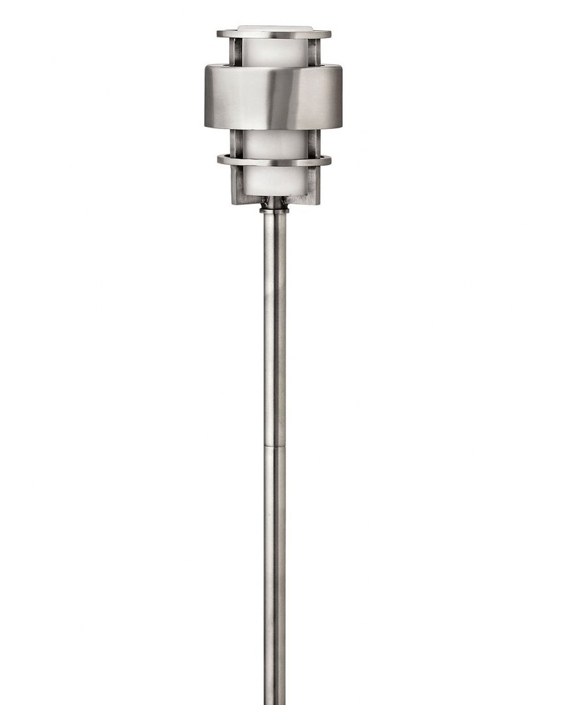 Hinkley Lighting-1579SS-LL-Saturn - 1 Light Path Light in Modern Style - 4.5 Inches Wide by 22 Inches High Stainless Steel  Metro Bronze Finish with Etched Opal Glass